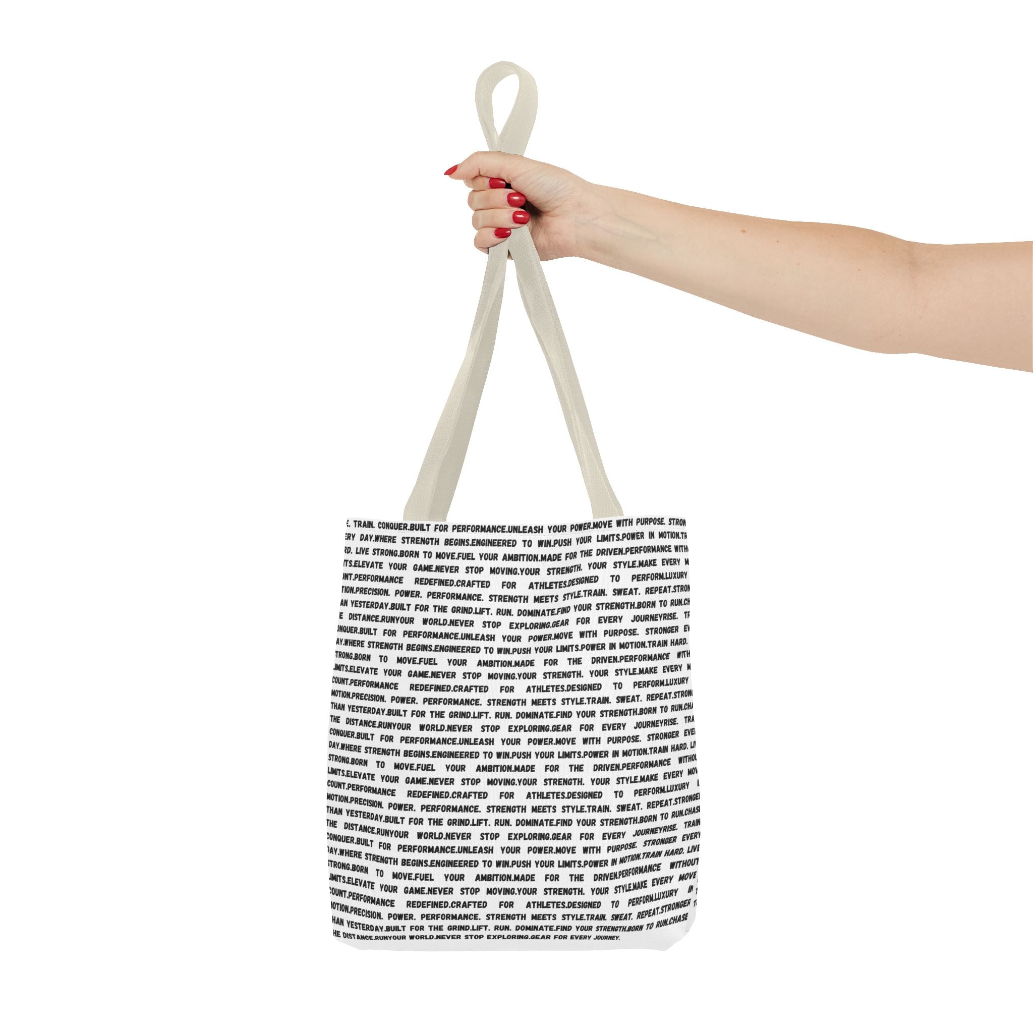 Inspirational Quote Text Pattern Tote Bag — Motivational All-Over Print Tote by RSR