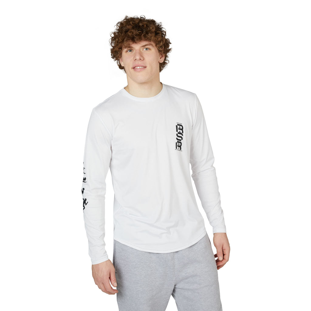 Men's UV Long Sleeve Shirt — Minimal 'RSR' Front & Text-Block Back by RSR