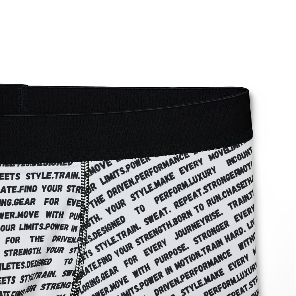 Men's Motivational Text Boxer Briefs – All-Over Print 'Never Stop' by RSR