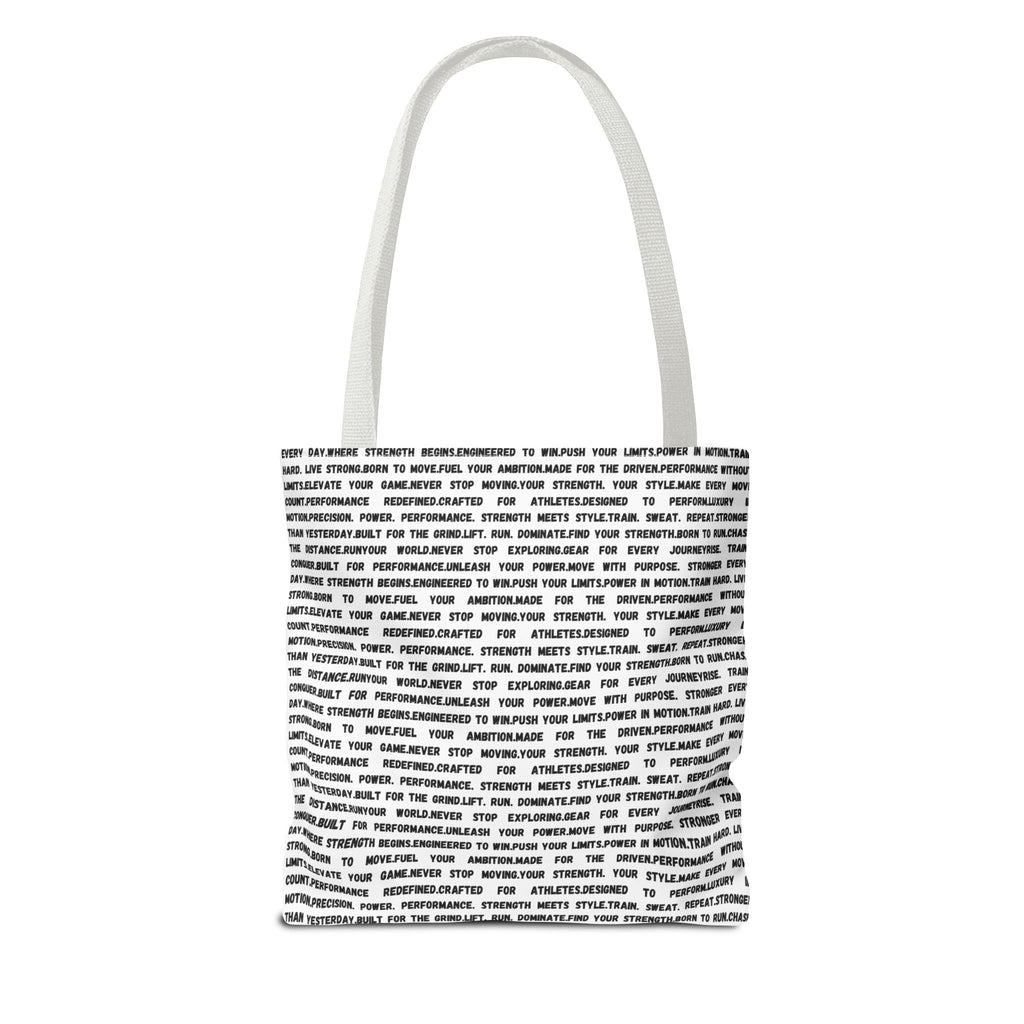 Inspirational Quote Text Pattern Tote Bag — Motivational All-Over Print Tote by RSR