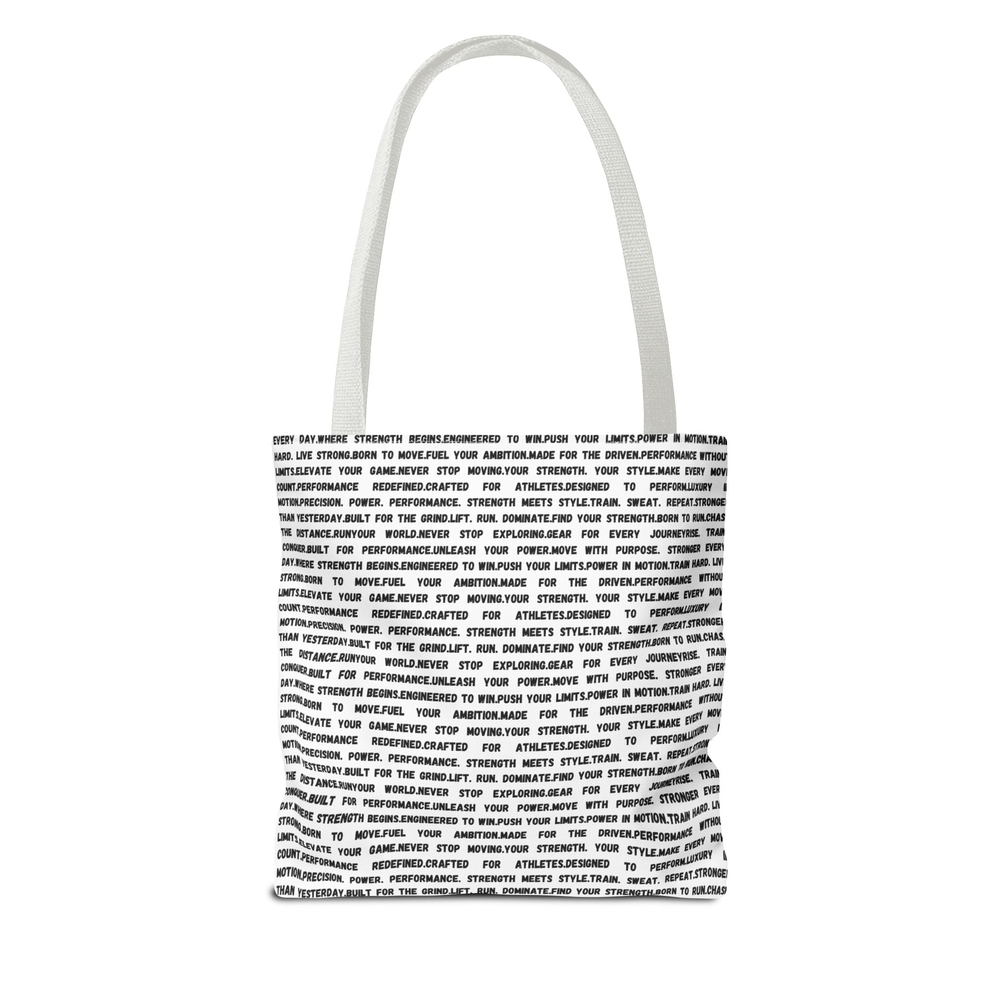 Inspirational Quote Text Pattern Tote Bag — Motivational All-Over Print Tote by RSR