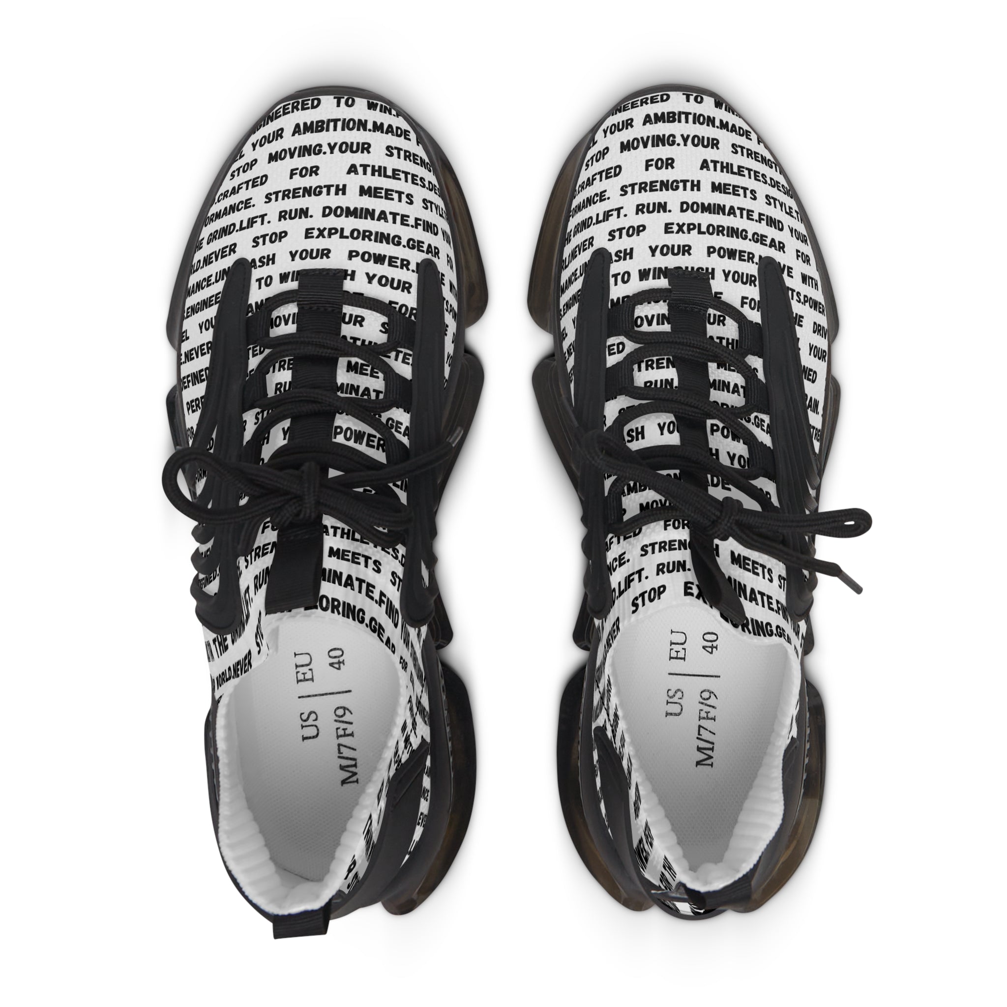 Women's Mesh Sneakers — Motivational Text Athletic Shoes for Women by RSR