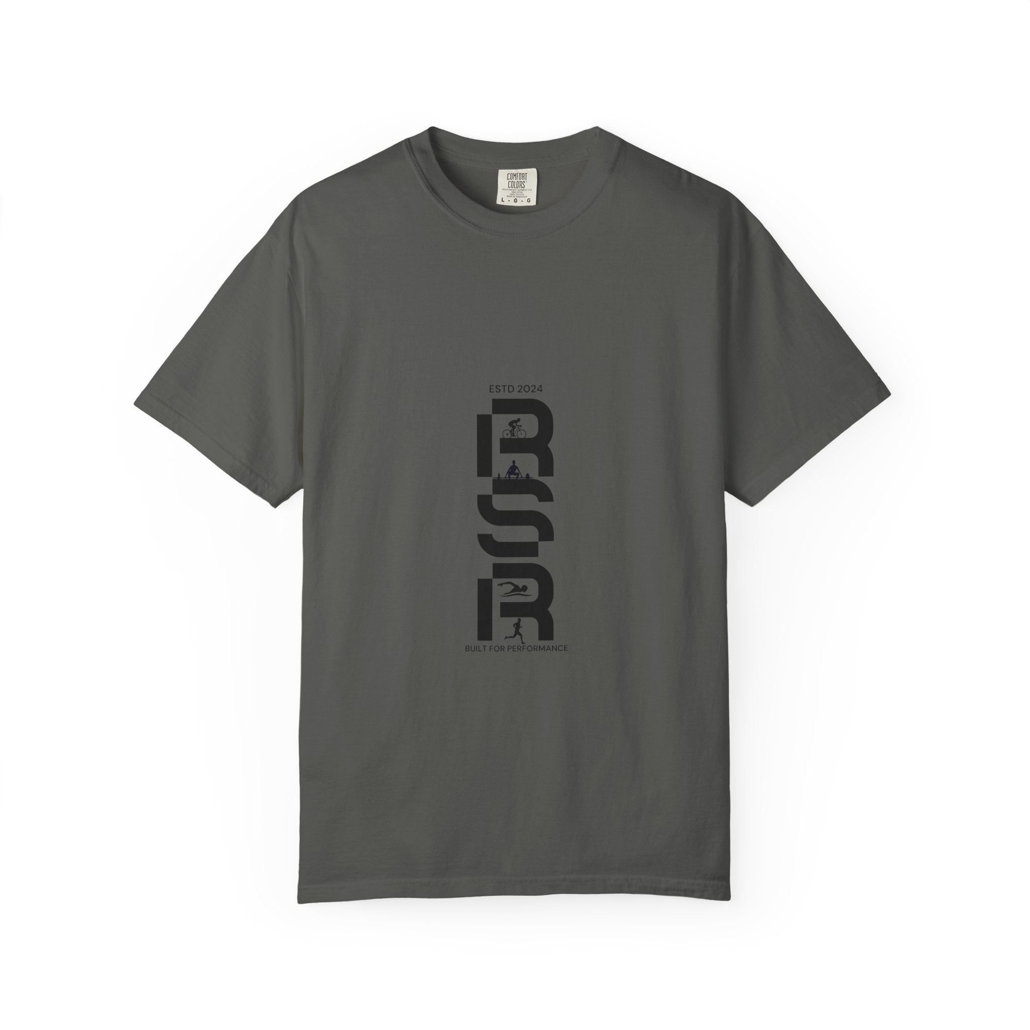Distorted Vertical Text T-Shirt | Minimal Graphic Typography Tee by RSR
