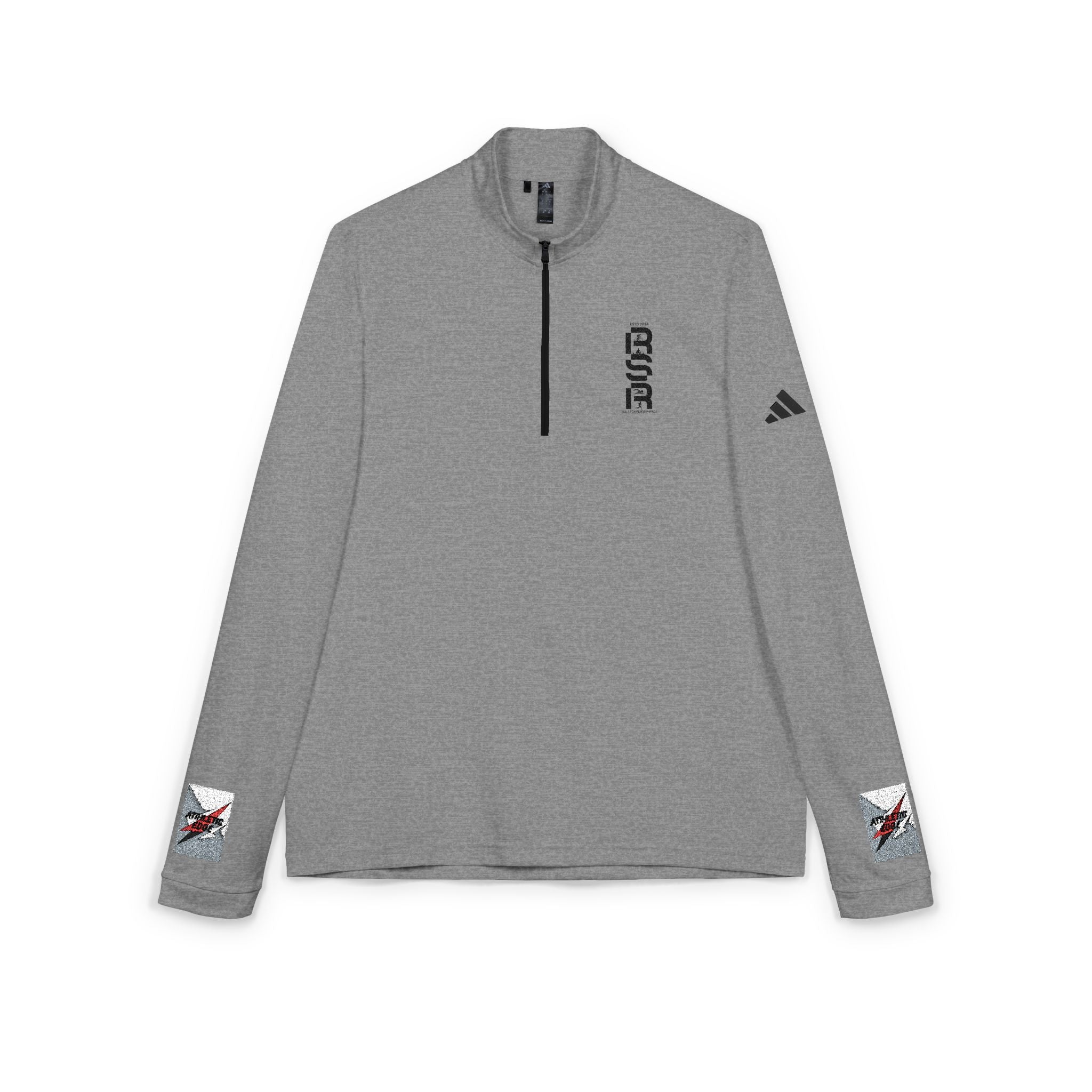 Embroidered Quarter-Zip Pullover — adidas® Performance Top with Sleeve & Chest Accents by RSR
