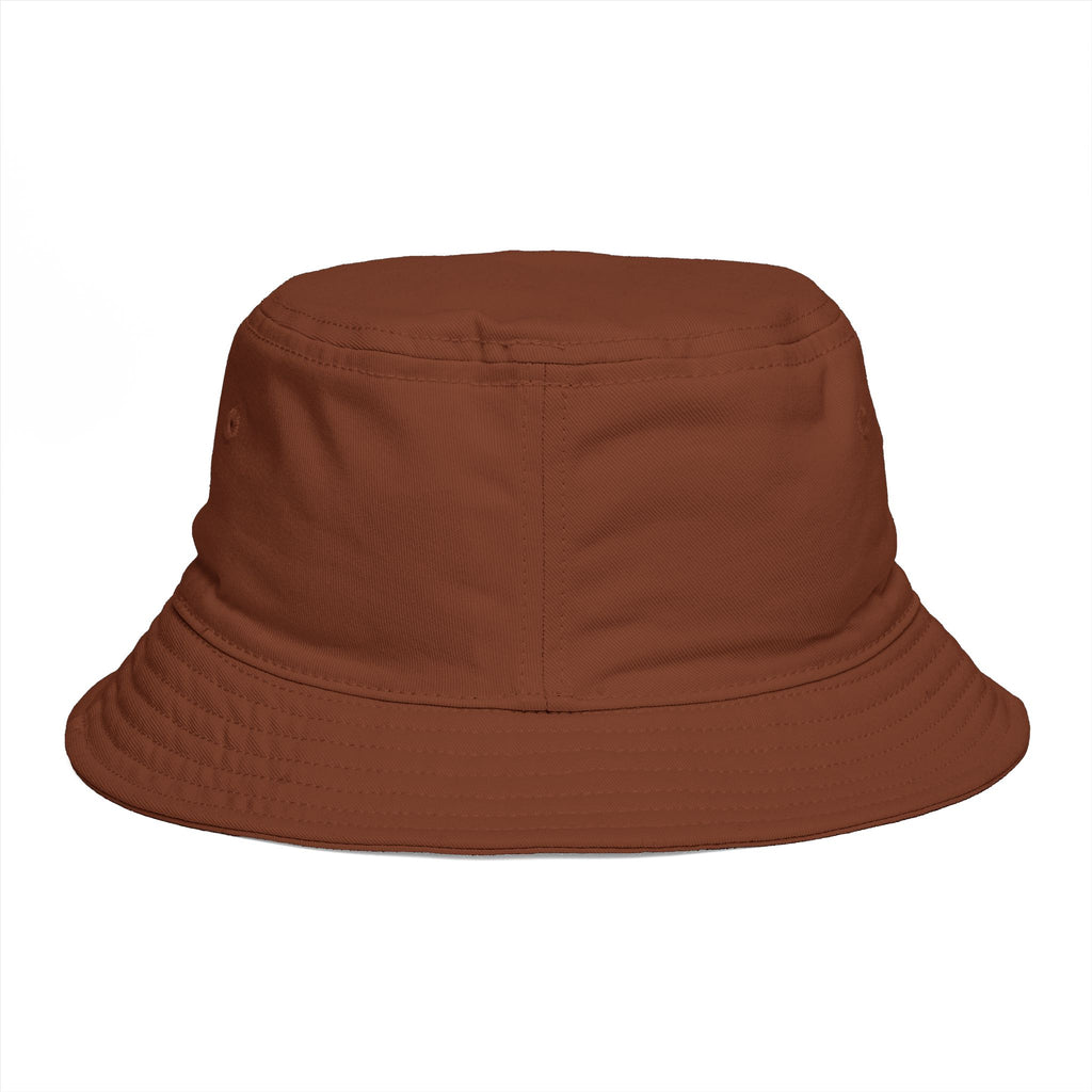 Rust Brown Bucket Hat with Vertical 'ROAR' Distressed Text — Trendy Casual Sun Hat by RSR